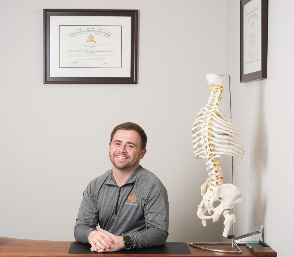 Photo of Dmitro Jovnyruk at JD Osteopathy, waiting for his Markland Woods patients